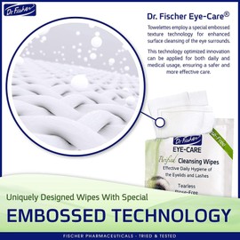 Dr. Fischer Eyelid Wipes. Pre-moistened Eye Wipes for Eyelids. Make-up Remover (Twin Pack)