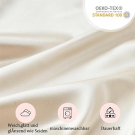 Seiwohl Satin Cushion Cover 40 x 80 cm, Set of 2 Satin Pillowcases 40 x 80 cm Pillowcase Cushion Cover for Hair and Skin, Similar to Silk, Beige