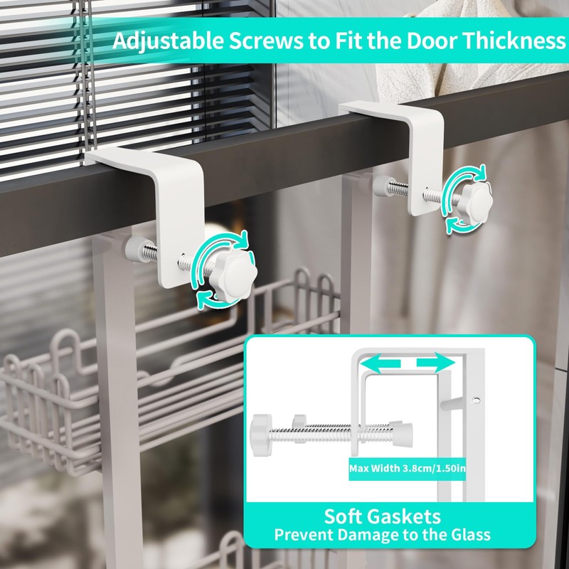 HapiRm 3 Tier Over the Door Shower Caddy, Hanging Shower