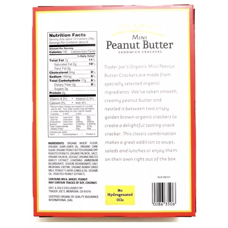 Trader Joe's 2 Pack Trader Joe's Organic Mini Peanut Butter