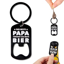 MEJOSER Dad Gift Bottle Opener Keyring Best Dad Father's Day Gifts for Men Father's Day Gift Birthday Christmas, black
