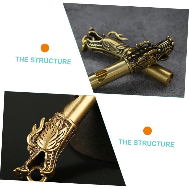 Kisangel Emergency Whistle Brass Keychain Hiking Whistle Metal Referee for