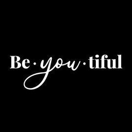 Aurabeam Vinyl Wall Art Decal - Be You Tiful - 7" x 22.5" - Inspirational Cute Lovely Minimalist Quote Sticker for Bedroom Closet Makeup Mirror Playroom Bedroom Office Yoga Ballet Feminine Decor