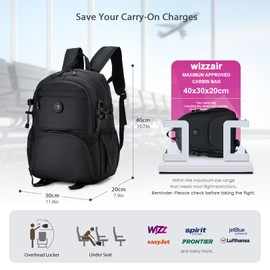BAGZY Wizzair Backpack Hand Luggage 40 x 30 x 20 cm 40 x 20 x 25 Ryanair, Foldable Trekking Backpack Small Travel Backpack Lightweight Cabin Bag Outdoor Daypack Travel Bag for College Camping Hiking,