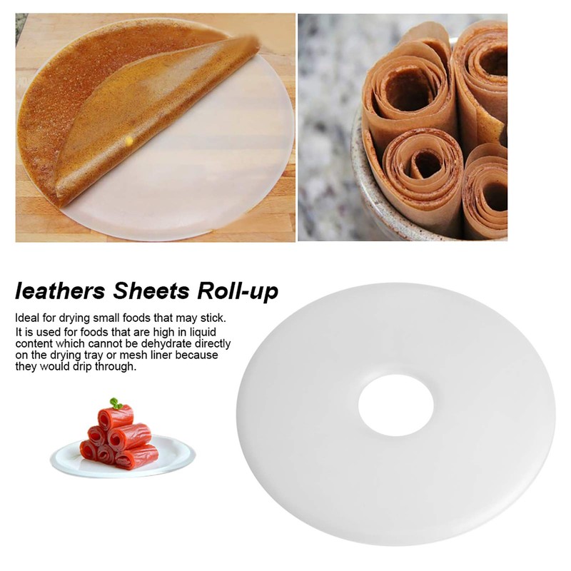 Qinlorgo Dehydrator Sheets, Reusable Roll Leathers, Fruit Roll Sheets, Round,