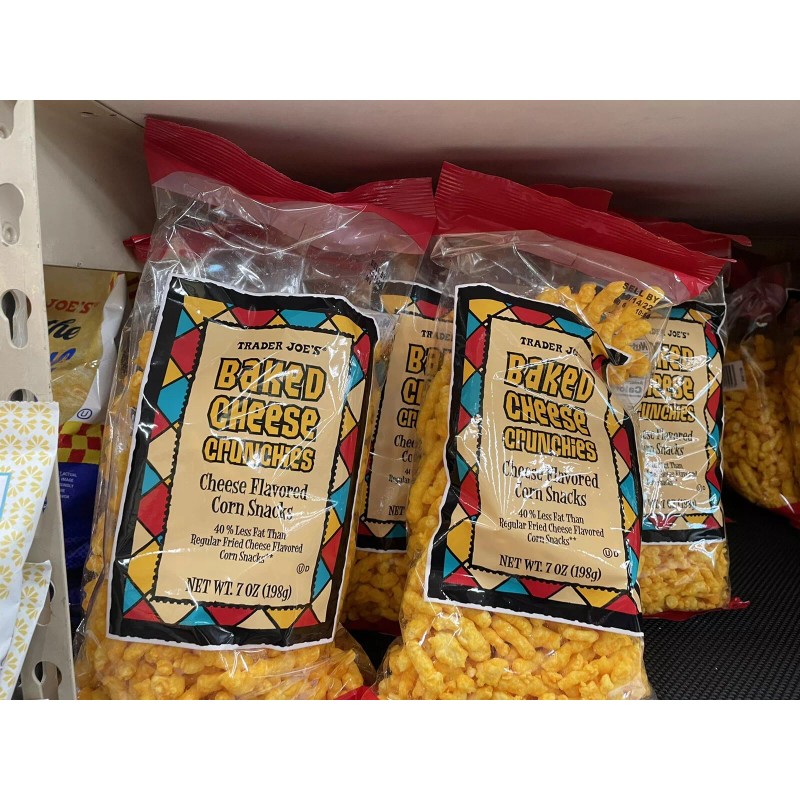 Trader Joe's Baked Cheese Crunchies Cheese Flavored Corn Snacks 7oz