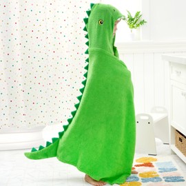 Joiedomi Dinosaur Hooded Towel for Kids - Soft Cotton Bath Beach Towel - 30" x 50" for Kids 3-10 Years - Toddler Pool Towel with Hood - Absorbent Swim Towel Poncho for Boys Girls