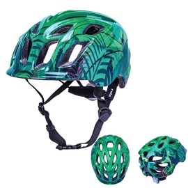 Kali Protectives Chakra Lighted Youth Cycling Helmet - Youth Jungle Gloss Green Small