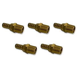 EDGE INDUSTRIAL 1/2" Hose ID to 1/2" Male NPT MNPT Brass Swivel Connector Fuel/AIR/Water/Oil/Gas/WOG (Qty 05)