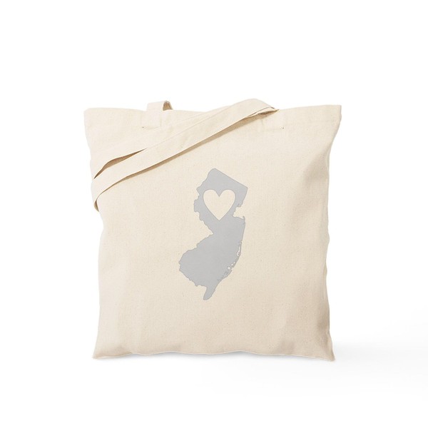 CafePress Heart New Jersey Tote Bag Reusable Natural Beige Canvas