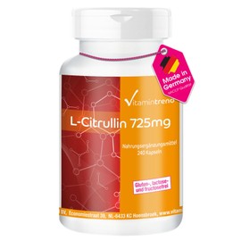 Vitamintrend L-Citrulline 4350 mg Daily Requirement, 240 Capsules, High Dose, Dietary Supplement Vegan without Magnesium Stearate, Made in Germany