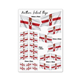 A4 Sticker Sheet Northern Ireland Flags Vinyl Stickers - Waving National Flag Country Travel Holiday Car Decal Scrapbook Aesthetic #81761