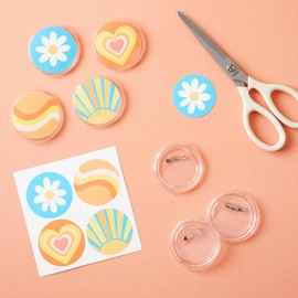 Juvale Blank Button Pins for DIY Crafts - 36-Pack 2.25-Inch Clear Acrylic - Create Custom Buttons with Backs & Covers