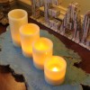EcoGecko Set of 4 Flameless LED Pillar Candles Timer Real