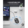 TECKNET Ergonomic 3600 DPI USB Wired Mouse - Color: Black