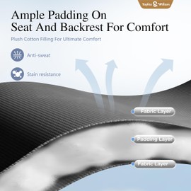 Sophia & William Oversize Zero Gravity Chair, Padded Recliner with Free Cup Holder, Supports 400 LBS (Grey)