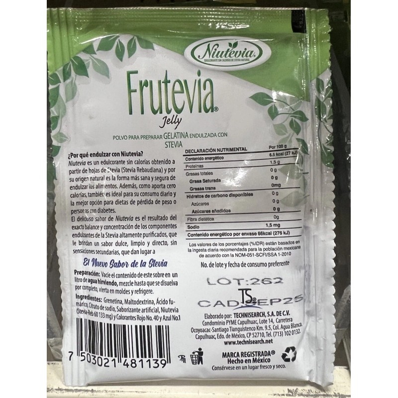 Frutevia 3 FRUT Gelatin Dessert Sugar Free Blueberry (Arandano) Gelatina