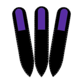 Mont Bleu Coloured Glass Nail File in Black Velvet Bag - Small and Handy - Real Tempered Glass - Handmade in the Czech Republic