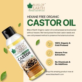Bliss of Earth? USDA Organic Castor Oil For Skin, Hair & Thicker Eyelashes, Cold Pressed & Hexane Free