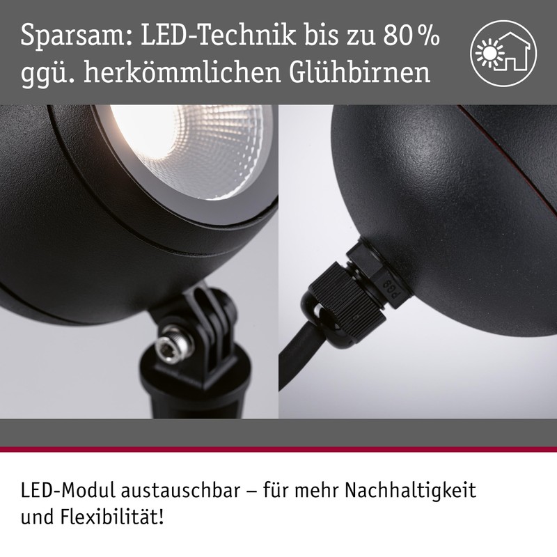 Paulmann 94776 LED Garden Spotlight Kikolo IP65 8 W 500