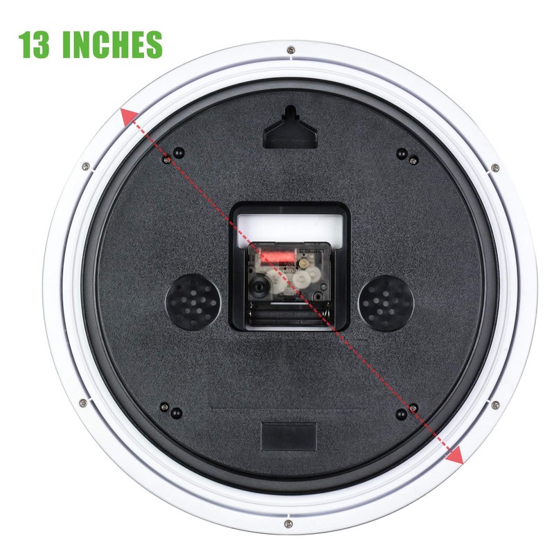 Plumeet Night Light Wall Clock 13'' Bedroom Wall Clocks with