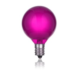 NIOSTA 25 Pack G40 Replacement Bulbs,5W 120V Incandescent Glass Bulbs,for E12 Outdoor String Lights,Frosted Pink