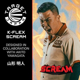 Target Japan Scream K Flex Dart Flights and Shaft System, No.6 | 3 Pack Kflex All In One Flight, Player Edition Akito Yamagata Dart Accessories | K-Flex Dart Shaft - Medium (33mm)
