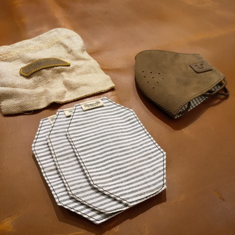 Trip Machine Company Leather Face Mask (Dark Brown)