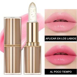 Erinde Lápiz Labial Cambiante de Color, Transparente a Rosa Natural Brillo Hidratante 12H sin Transferencia, Ideal para Mujeres - Labios Suaves y Color Personalizado al pH,#E01