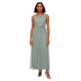 Vila Women's Vilynnea Maxi Dress-Noos Dress, Green milieu/detail: elastic