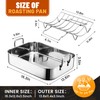 Roasting Pan with U-shape Rack,304 Stainless Steel Bakeware Tray Large