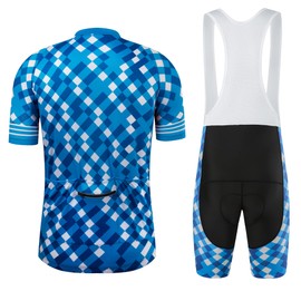 Coconut Ropamo Conjunto de playera de ciclismo para hombre, con cierre, bolsillo y pantalón corto con relleno 4D, 1034, Small