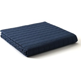 YnM Exclusive Kids Weighted Blanket, Soothing Cotton, Smallest Compartments with Glass Beads, Bed Blanket for One Person of 60lbs, Ideal for Twin Bed (41x60 Inches, 7 Pounds, Navy)