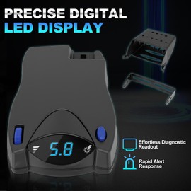 Electronic Brake Controller Compatible with Ford GM Chevy Dodge RAM Toyota Jeep with 2 4 6 and 8 Brakes (1-4 axles), LED Display,Plug and Play, Replace#90885