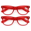 V.W.E. 2 Pairs Transparent Neon Color Deluxe Reading Glasses -