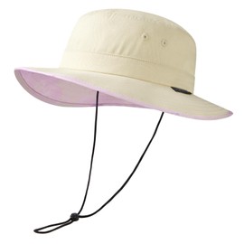 UVSAI UPF 50+ Foldable Sun Hat Patterned Under Brim Bucket Hats for Summer Hiking Fishing Beach Safari Men Women Beige