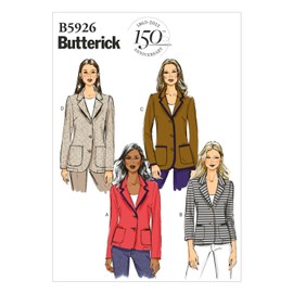 Butterick Patterns 5926 F5, Misses Petite Jacket,Sizes 16-18-20-22-24,White