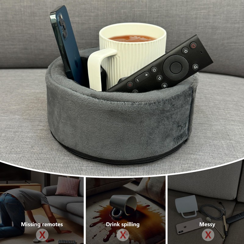 Couch Cup Holder Pillow, Sofa and Bed Organizer Caddy for