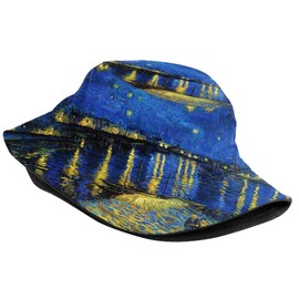 Van Gogh Starry Bucket Hat for Men Women Fashion Van Gogh Art Fisherman Hat Summer Outdoor Travel Hiking Sun Caps
