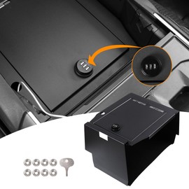 West-xingzhe Center Console Organizer Safe Lock Box Storage Compatible with Ford F150 2021 2022 2023 2024 2025 with 3 Digit Combo Password Interior F150 Anti-Theft Accessories, Black