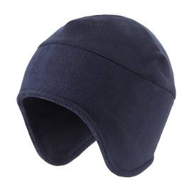Connectyle Men's Fleece Earmuffs Cap with Face Cover, Warm Cap, Cold Protection Hat, blue (navy blue)