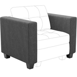 Belffin Armrest Module for Modular Sectional Sofa Couch Side Armrest for Sectional Modular Sofa Fabric Dark Grey