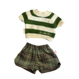 LICHADUOLE 14-16''/36cm Stuffed Animals Doll Clothes Knit Sweater & Checkered Shorts Set for Teddybear/bumbly Bear and Bashful Bunny（NO Doll