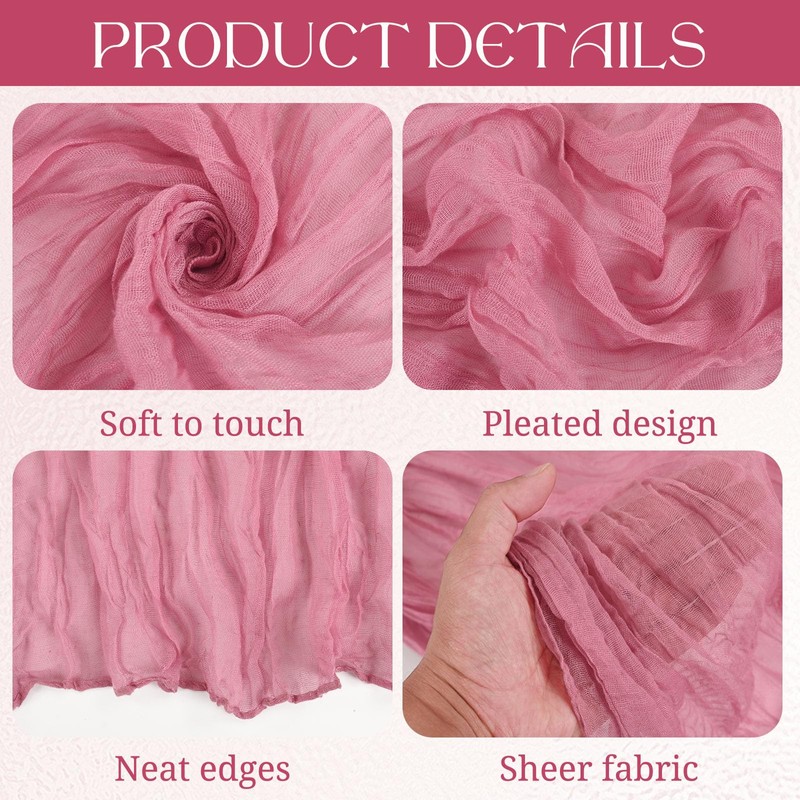 Pesonlook 8 Pack Cheesecloth Table Runner, 10Ft Boho Gauze Table