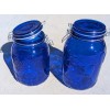 Circleware Blue Orchard cobalt blue colored glass Jars, 2 piece: