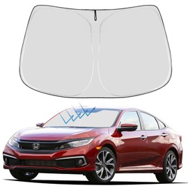 Parasol plegable para parabrisas delantero, ajuste personalizado 2021 2020 2019 2018 2017 2016 Honda Civic Sedan, Coupe, Hatchback, LX, EX, EX-L, Sport, Touring, Si Accessories 2022 Upgrade