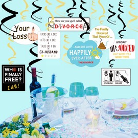 8pcs Funny Divorced Party Hanging Swirls Sarcastic Humor Hilarious Divorced Party Ceiling Streamers Divorce Decor for Divorced AF Boy Bye Felicia Single Freedom I'm Done Breakup Party Supplies
