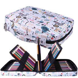 Jakago Pencil Case for 220 Coloured Pencils, Large Capacity with Slot, Waterproof Pouch for Watercolour Pencils and Markers and Gel Pens, Great Gift for Students, Artists