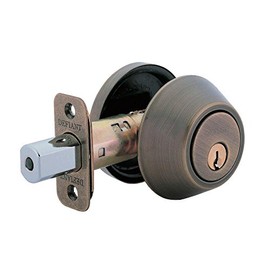 Defiant Single Cylinder Antique Brass Deadbolt