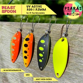 Beast Trout Spoon - 3 g - Trout Fishing Spoon - UL Fishing (Red, Orange - Orange)